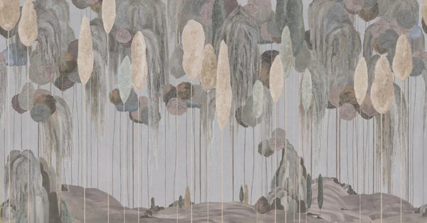 Modern Art Wall Mural, Trees Wallpaper, Gray Oversized Nature Theme Customized Wall Covering, Non - Woven, Non - Adhesive, Removable, Washable, Large - Adawall Wallpaper - Registered Trade Accounts Only, Wallpaper Wholesale Account - SE309-2 - Adawall Wholesale - Wallpaper Wholesaler