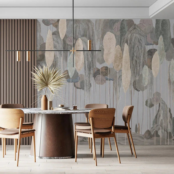 Modern Art Wall Mural, Trees Wallpaper, Gray Oversized Nature Theme Customized Wall Covering, Non - Woven, Non - Adhesive, Removable, Washable, Large - Adawall Wallpaper - Registered Trade Accounts Only, Wallpaper Wholesale Account - SE309-2 - Adawall Wholesale - Wallpaper Wholesaler