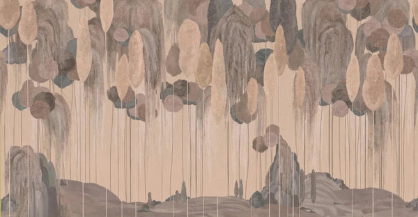 Modern Art Wall Mural, Trees Wallpaper, Light Beige Oversized Nature Theme Customized Wall Covering, Non - Woven, Non - Adhesive, Removable, Washable, Large - Adawall Wallpaper - Registered Trade Accounts Only, Wallpaper Wholesale Account - SE309-4 - Adawall Wholesale - Wallpaper Wholesaler
