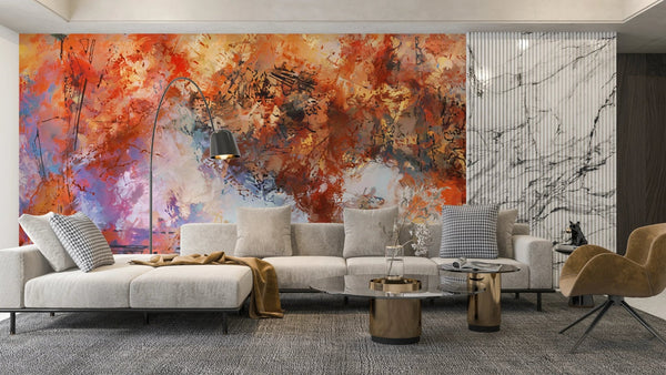 Modern Art Wallpaper, Colorful Artwork Mural, Oversized Custom Size Wall Art, Non - Woven, Non - Adhesive, Modern Wall Paper, Removable - Adawall Wallpaper - Registered Trade Accounts Only, Wallpaper Wholesale Account - W77595 - Adawall Wholesale - Wallpaper Wholesaler