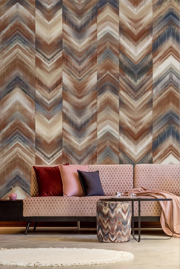 Modern Chevron Wall Mural, Brown Oversized Large Herringbone Wallpaper, Custom Size Geometric Wall Covering, Non - Woven, Non - Pasted, Removable - Adawall Wallpaper - Registered Trade Accounts Only, Wallpaper Wholesale Account - FJ313-3 - Adawall Wholesale - Wallpaper Wholesaler