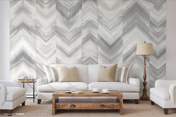 Modern Chevron Wall Mural, White Oversized Large Herringbone Wallpaper, Custom Size Geometric Wall Covering, Non - Woven, Non - Pasted, Removable - Adawall Wallpaper - Registered Trade Accounts Only, Wallpaper Wholesale Account - FJ313-1 - Adawall Wholesale - Wallpaper Wholesaler
