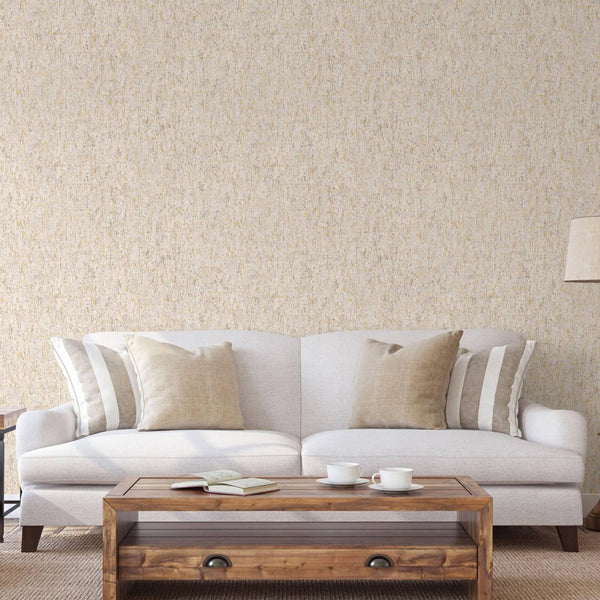 Modern Cork Embossed Wallpaper, Rich Textured Wallcovering, Ivory, Traditional, Camper Van Log Cabin Decor, Extra Large 114 sq ft Roll - Walloro High End Wallcoverings & More