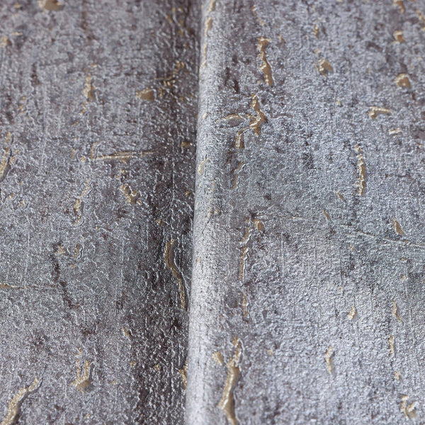 Modern Cork Gray Gold Embossed Wallpaper, Rich Textured Wallcovering, Traditional, Camper Van Log Cabin, Large 114 sq ft Roll, Washable - Walloro High End Wallcoverings & More