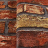 Modern Embossed Stone Brick Wallpaper, Red Orange Gray Home Wall Decor, Realistic 3D Textured Wallcovering, Wall Accent - Walloro High End Wallcoverings & More