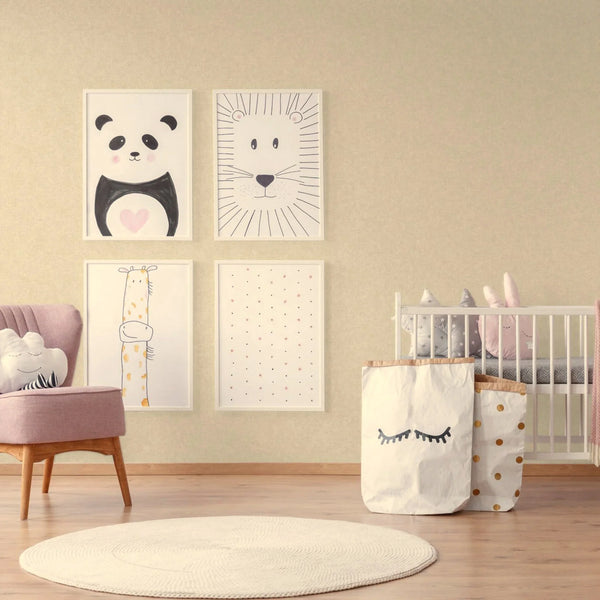 Modern Solid Color Embossed Textured Wallpaper, Light Beige Contemporary Wallcovering, Monochromatic, Non-Woven - Walloro High End Wallcoverings & More