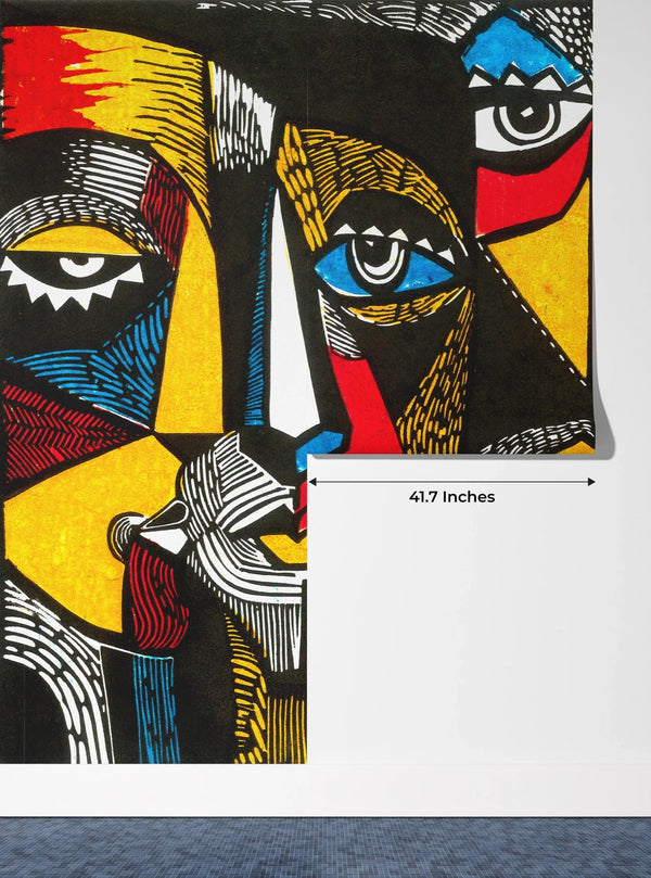 Modern Surreal Wallpaper, Linocut Style Mural, Oversized Custom Size Wall Art, Non - Woven, Non - Adhesive, Modern Wall Paper, Removable - Adawall Wallpaper - Registered Trade Accounts Only, Wallpaper Wholesale Account - W78168 - Adawall Wholesale - Wallpaper Wholesaler