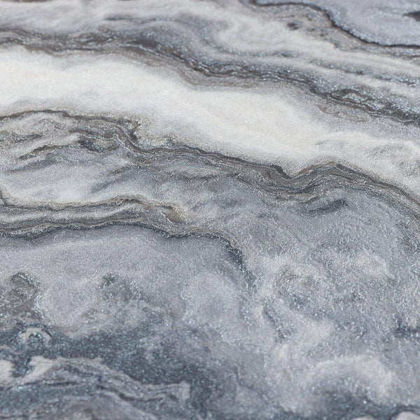 Modern White, Silver Marbled Shiny Wallpaper, Home Wall Decor, Aesthetic Wallpaper, Textured Wallcovering Non-Adhesive and Non-Peel and Stick - Walloro High End Wallcoverings & More