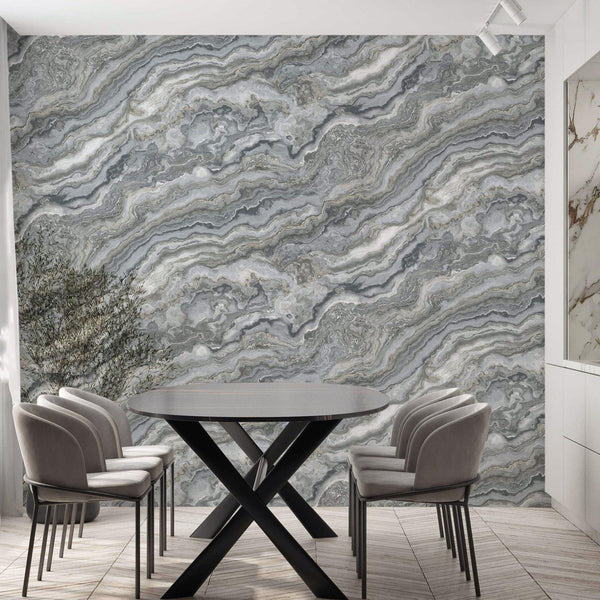 Modern White, Silver Marbled Shiny Wallpaper, Home Wall Decor, Aesthetic Wallpaper, Textured Wallcovering Non - Adhesive and Non - Peel and Stick - Adawall Wallpaper - Registered Trade Accounts Only, Wallpaper Wholesale Account - 23102-4 - Adawall Wholesale - Wallpaper Wholesaler