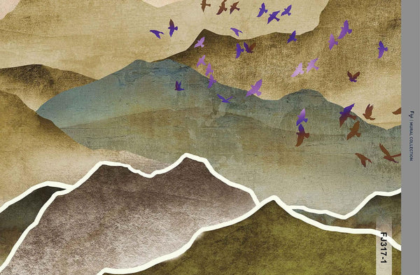 Mountain Scenic Wall Mural, Yellow Nature Wallpaper, Custom Size Wall Covering, Non - Woven, Non - Pasted, Removable, Washable, Extra Large Bird Art - Adawall Wallpaper - Registered Trade Accounts Only, Wallpaper Wholesale Account - FJ317-1 - Adawall Wholesale - Wallpaper Wholesaler
