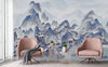 Mountains Scenic Wall Mural, Blue Landscape Wallpaper, Modern Custom Size Wall Covering, Non - Woven, Non - Pasted, Washable, Removable, Extra Large Wall Covering - Adawall Wallpaper - Registered Trade Accounts Only, Wallpaper Wholesale Account - FJ318-3 - Adawall Wholesale - Wallpaper Wholesaler