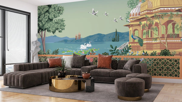 Mughal Garden Wallpaper, Arch Dome Mural, Oversized Custom Size Wall Art, Non - Woven, Non - Adhesive, Modern Wall Paper, Removable - Adawall Wallpaper - Registered Trade Accounts Only, Wallpaper Wholesale Account - W77717 - Adawall Wholesale - Wallpaper Wholesaler