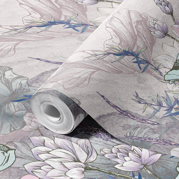 Nature Forest Wall Mural, Gray Trees Wallpaper, Botanic Theme Customized Wall Covering, Non-Woven, Non-Adhesive, Removable, Washable, Removable - Walloro High End Wallcoverings & More