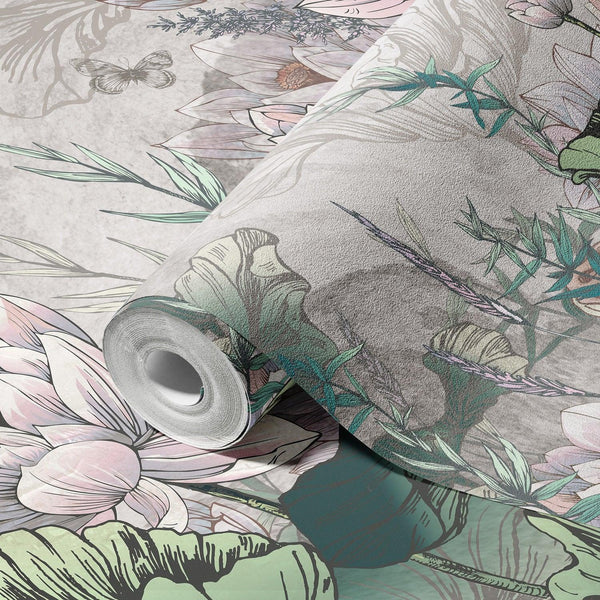Nature Forest Wall Mural, Green Gray Trees Wallpaper, Botanic Theme Customized Wall Covering, Non - Woven, Non - Adhesive, Removable, Washable, Removable - Adawall Wallpaper - Registered Trade Accounts Only, Wallpaper Wholesale Account - SE310-1 - Adawall Wholesale - Wallpaper Wholesaler