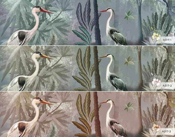 Nature Forest Wallpaper, Birds Palm Tree Wall Mural, Green Jungle Theme Large Wall Art, Non - Woven, Non - Adhesive, Removable, Exotic Wall Paper - Adawall Wallpaper - Registered Trade Accounts Only, Wallpaper Wholesale Account - A317-1 - Adawall Wholesale - Wallpaper Wholesaler