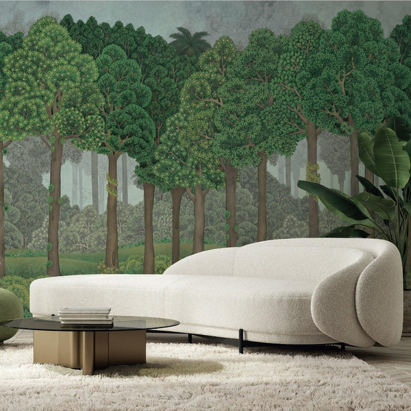 Nature Scene Trees Wall Mural, Green Forest Wallpaper, Large Landscape Custom Size Wall Covering, Non - Woven, Non - Pasted, Removable, Washable, Art - Adawall Wallpaper - Registered Trade Accounts Only, Wallpaper Wholesale Account - SE306-1 - Adawall Wholesale - Wallpaper Wholesaler