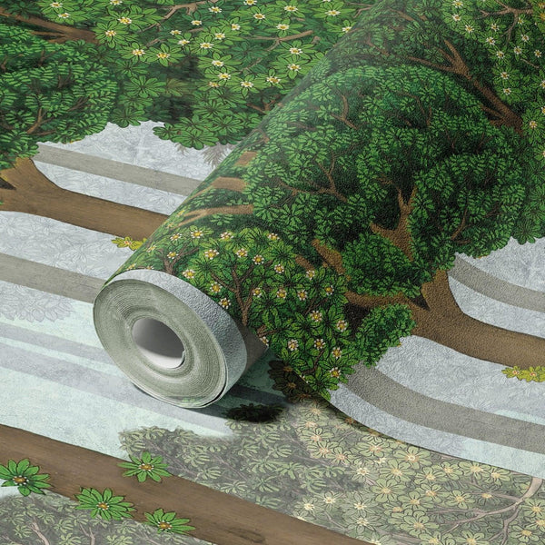 Nature Scene Trees Wall Mural, Green Forest Wallpaper, Large Landscape Custom Size Wall Covering, Non - Woven, Non - Pasted, Removable, Washable, Art - Adawall Wallpaper - Registered Trade Accounts Only, Wallpaper Wholesale Account - SE306-1 - Adawall Wholesale - Wallpaper Wholesaler