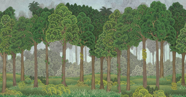 Nature Scene Trees Wall Mural, Green Forest Wallpaper, Large Landscape Custom Size Wall Covering, Non - Woven, Non - Pasted, Removable, Washable, Art - Adawall Wallpaper - Registered Trade Accounts Only, Wallpaper Wholesale Account - SE306-1 - Adawall Wholesale - Wallpaper Wholesaler