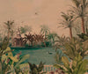 Nature Theme Wall Mural, Palm Trees Lake Scenic Wall Mural, Brown Jungle Scene Large Wall Art, Non - Woven, Non - Adhesive, Removable, Exotic Wall Paper, Washable - Adawall Wallpaper - Registered Trade Accounts Only, Wallpaper Wholesale Account - A318-3 - Adawall Wholesale - Wallpaper Wholesaler