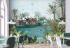Nature Theme Wall Mural, Palm Trees Lake Scenic Wall Mural, Green Jungle Scene Large Wall Art, Non - Woven, Non - Adhesive, Removable, Exotic Wall Paper, Washable - Adawall Wallpaper - Registered Trade Accounts Only, Wallpaper Wholesale Account - A318-1 - Adawall Wholesale - Wallpaper Wholesaler