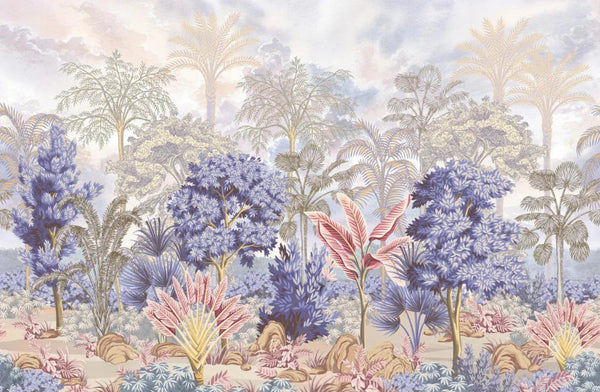 Nature Tropical Wallpaper, Purple Forest Wall Mural, Custom Size Trees Wall Art, Non - Woven, Non - Pasted, Removable, Washable, Oversized Wall Paper - Adawall Wallpaper - Registered Trade Accounts Only, Wallpaper Wholesale Account - SE304-1 - Adawall Wholesale - Wallpaper Wholesaler