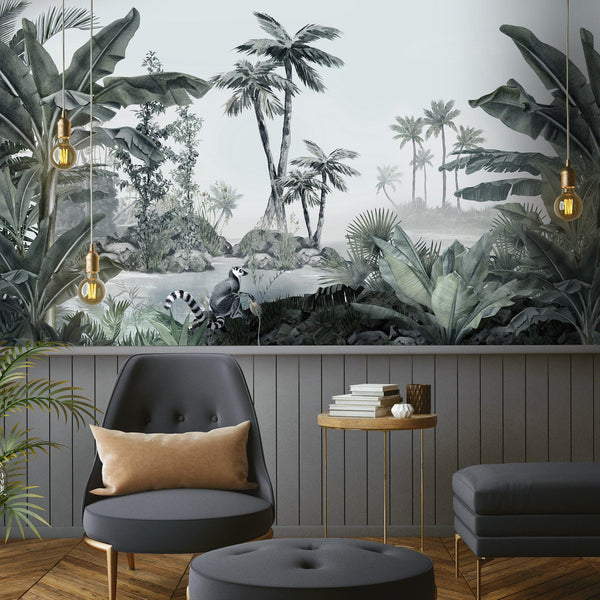 Nature Wall Mural, Palm Tree Tropical, Customized Wallpaper, Store Decor, Non-Woven, Modern Wall Paper, Non-Pasted, Washable, Removable - Walloro High End Wallcoverings & More