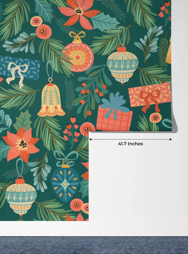 Noel Presents Wallpaper, Seamless Pattern Mural, Oversized Custom Size Wall Art, Non - Woven, Non - Adhesive, Modern Wall Paper, Removable - Adawall Wallpaper - Registered Trade Accounts Only, Wallpaper Wholesale Account - W78035 - Adawall Wholesale - Wallpaper Wholesaler