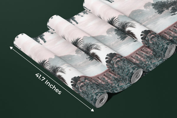 Oil Painting Wallpaper, Tropical Leaves, Trees Mural, Oversized Custom Size Wall Art, Non - Woven, Non - Adhesive, Modern Wall Paper, Removable - Adawall Wallpaper - Registered Trade Accounts Only, Wallpaper Wholesale Account - W77983 - Adawall Wholesale - Wallpaper Wholesaler