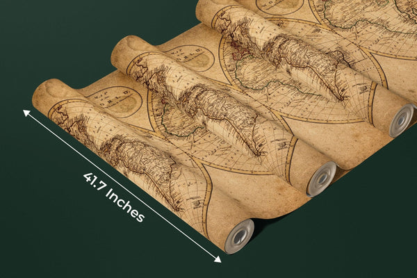 Old Geographical World Map Wallpaper, History Mural, Oversized Custom Size Wall Art, Non - Woven, Non - Adhesive, Modern Wall Paper, Removable - Adawall Wallpaper - Registered Trade Accounts Only, Wallpaper Wholesale Account - W77790 - Adawall Wholesale - Wallpaper Wholesaler