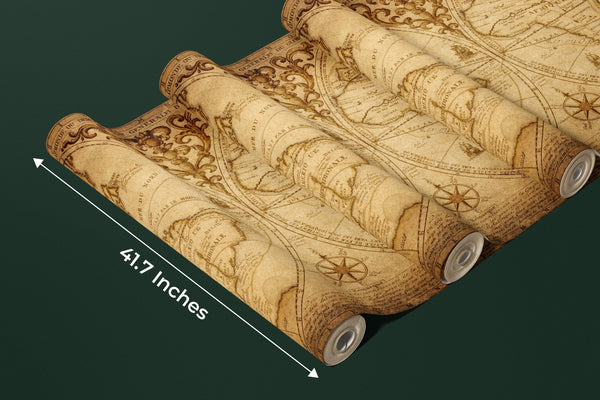 Old Geographical World Map Wallpaper, History, Voyage Mural, Oversized Custom Size Wall Art, Non - Woven, Non - Adhesive, Modern Wall Paper, Removable - Adawall Wallpaper - Registered Trade Accounts Only, Wallpaper Wholesale Account - W77791 - Adawall Wholesale - Wallpaper Wholesaler
