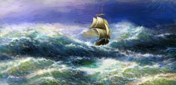 Old Ship On Sea Wallpaper, Oil Painting Mural, Oversized Custom Size Wall Art, Non - Woven, Non - Adhesive, Modern Wall Paper, Removable - Adawall Wallpaper - Registered Trade Accounts Only, Wallpaper Wholesale Account - W77612 - Adawall Wholesale - Wallpaper Wholesaler