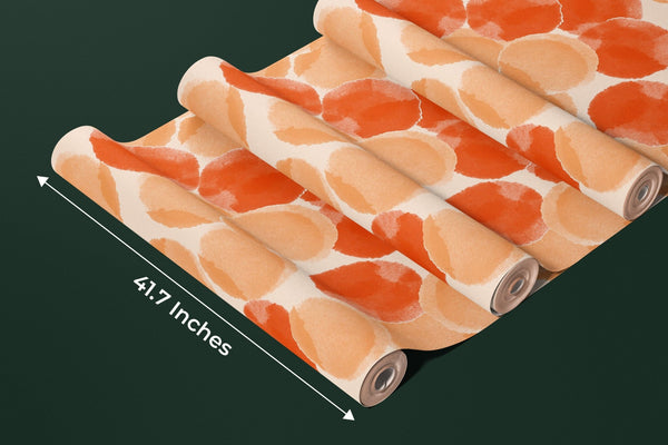 Orange Watercolor Shapes and Stains Wallpaper, Seamless Pattern Mural, Oversized Custom Size Wall Art, Non - Woven, Non - Adhesive, Modern Wall Paper, Removable - Adawall Wallpaper - Registered Trade Accounts Only, Wallpaper Wholesale Account - W78172 - Adawall Wholesale - Wallpaper Wholesaler