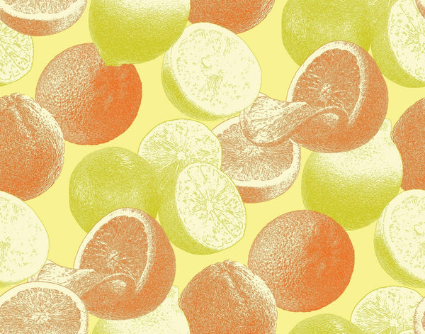 Oranges and Limes Wallpaper, Seamless Pattern Mural, Oversized Custom Size Wall Art, Non - Woven, Non - Adhesive, Modern Wall Paper, Removable - Adawall Wallpaper - Registered Trade Accounts Only, Wallpaper Wholesale Account - W78108 - Adawall Wholesale - Wallpaper Wholesaler