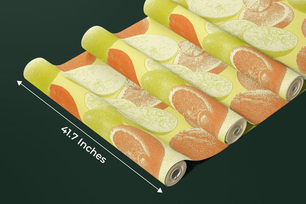 Oranges and Limes Wallpaper, Seamless Pattern Mural, Oversized Custom Size Wall Art, Non - Woven, Non - Adhesive, Modern Wall Paper, Removable - Adawall Wallpaper - Registered Trade Accounts Only, Wallpaper Wholesale Account - W78108 - Adawall Wholesale - Wallpaper Wholesaler