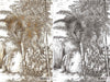 Palm Trees Drawing Wallpaper, Yellow White Large Hand Drawn Wall Mural, Custom Size Wall Covering, Non - Woven, Non - Pasted, Washable, Removable - Adawall Wallpaper - Registered Trade Accounts Only, Wallpaper Wholesale Account - SE301-2 - Adawall Wholesale - Wallpaper Wholesaler