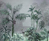 Palm Trees Nature Scene Tropical Wall Mural, Gray Custom Size Wallpaper, Non-Woven, Non-Pasted, Washable, Oversized Large Wall Art, Removable - Walloro High End Wallcoverings & More