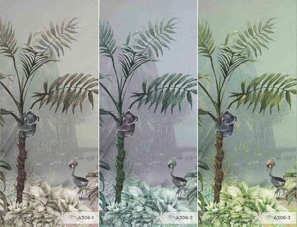 Palm Trees Nature Scene Tropical Wall Mural, Light Green Custom Size Wallpaper, Non - Woven, Non - Pasted, Washable, Oversized Large Wall Art, Removable - Adawall Wallpaper - Registered Trade Accounts Only, Wallpaper Wholesale Account - A306-1 - Adawall Wholesale - Wallpaper Wholesaler