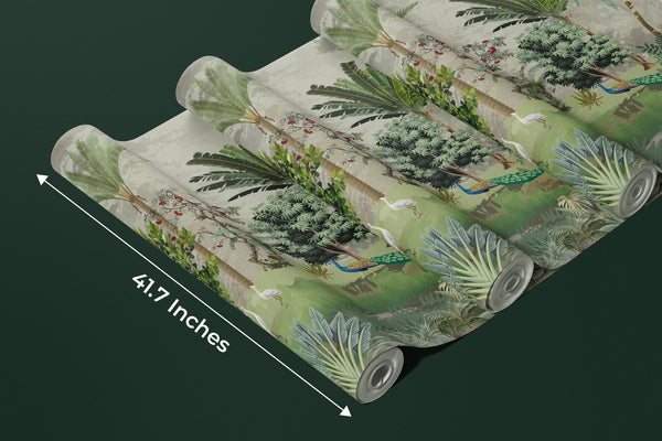 Palm Trees Tropical Wallpaper, Mughal Garden Wall Mural, Oversized Custom Size Wall Art, Non - Woven, Non - Adhesive, Modern Wall Paper, Removable - Adawall Wallpaper - Registered Trade Accounts Only, Wallpaper Wholesale Account - W77481 - Adawall Wholesale - Wallpaper Wholesaler