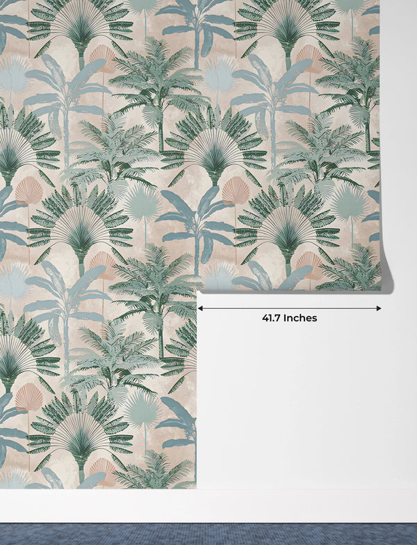 Palm Trees Wallpaper, Seamless Pattern Mural, Oversized Custom Size Wall Art, Non - Woven, Non - Adhesive, Modern Wall Paper, Removable - Adawall Wallpaper - Registered Trade Accounts Only, Wallpaper Wholesale Account - W77545 - Adawall Wholesale - Wallpaper Wholesaler