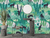 Panthers and Tropical Leaves Wallpaper, Seamless Pattern Mural, Oversized Custom Size Wall Art, Non - Woven, Non - Adhesive, Modern Wall Paper, Removable - Adawall Wallpaper - Registered Trade Accounts Only, Wallpaper Wholesale Account - W78042 - Adawall Wholesale - Wallpaper Wholesaler