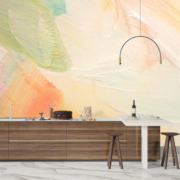 Pastel Colors Wallpaper, Acrylic Paint Strokes Mural, Oversized Custom Size Wall Art, Non - Woven, Non - Adhesive, Modern Wall Paper, Removable - Adawall Wallpaper - Registered Trade Accounts Only, Wallpaper Wholesale Account - W78220 - Adawall Wholesale - Wallpaper Wholesaler
