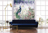 Peacock Forest Wall Mural, Blue Scenic Non - Woven Nature Theme Large Wall Poster, Non - Adhesive Modern Jungle Wall Art - Adawall Wallpaper - Registered Trade Accounts Only, Wallpaper Wholesale Account - A300-3 - Adawall Wholesale - Wallpaper Wholesaler