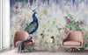 Peacock Forest Wall Mural, Blue Scenic Non - Woven Nature Theme Large Wall Poster, Non - Adhesive Modern Jungle Wall Art - Adawall Wallpaper - Registered Trade Accounts Only, Wallpaper Wholesale Account - A300-3 - Adawall Wholesale - Wallpaper Wholesaler