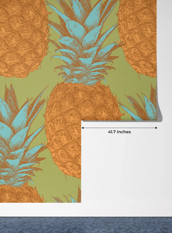 Pineapples Wallpaper, Seamless Pattern Mural, Oversized Custom Size Wall Art, Non - Woven, Non - Adhesive, Modern Wall Paper, Removable - Adawall Wallpaper - Registered Trade Accounts Only, Wallpaper Wholesale Account - W78103 - Adawall Wholesale - Wallpaper Wholesaler