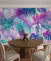 Pink and Blue Tropical Plants Wallpaper, Seamless Pattern Mural, Oversized Custom Size Wall Art, Non - Woven, Non - Adhesive, Modern Wall Paper, Removable - Adawall Wallpaper - Registered Trade Accounts Only, Wallpaper Wholesale Account - W77693 - Adawall Wholesale - Wallpaper Wholesaler