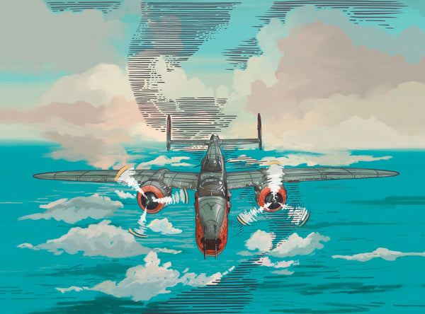 Plane in the Sky Wallpaper, Over the Sea Mural, Oversized Custom Size Wall Art, Non - Woven, Non - Adhesive, Modern Wall Paper, Removable - Adawall Wallpaper - Registered Trade Accounts Only, Wallpaper Wholesale Account - W78143 - Adawall Wholesale - Wallpaper Wholesaler