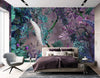 Purple Chinoiserie Peacock Floral Tropical Custom Wallpaper, Birds Wall Mural, Non - woven Non - Adhesive Wall Paper, Luxury, Large, Removable Washable Large Wall Art - Adawall Wallpaper - Registered Trade Accounts Only, Wallpaper Wholesale Account - A301-2 - Adawall Wholesale - Wallpaper Wholesaler