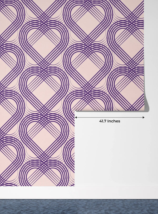 Purple Heart Wallpaper, Seamless Pattern Mural, Oversized Custom Size Wall Art, Non - Woven, Non - Adhesive, Modern Wall Paper, Removable - Adawall Wallpaper - Registered Trade Accounts Only, Wallpaper Wholesale Account - W78192 - Adawall Wholesale - Wallpaper Wholesaler