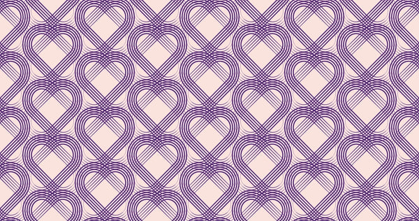 Purple Heart Wallpaper, Seamless Pattern Mural, Oversized Custom Size Wall Art, Non - Woven, Non - Adhesive, Modern Wall Paper, Removable - Adawall Wallpaper - Registered Trade Accounts Only, Wallpaper Wholesale Account - W78192 - Adawall Wholesale - Wallpaper Wholesaler