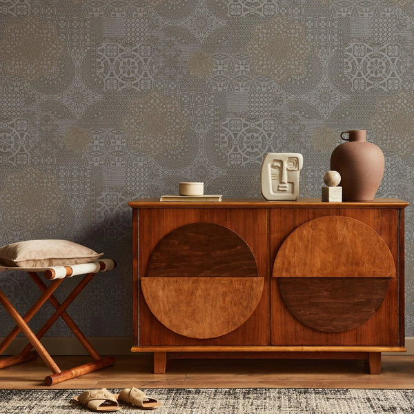 Quilted 3D Embossed Wallpaper, Tan, Flocked Rich Textured Velvet Feel Luxury Wallcovering, Vintage Washed Patchwork Style, Non - Woven - Adawall Wallpaper - Registered Trade Accounts Only, Wallpaper Wholesale Account - 1409-4 - Adawall Wholesale - Wallpaper Wholesaler